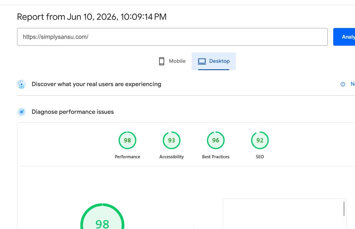 PageSpeed Insights Score