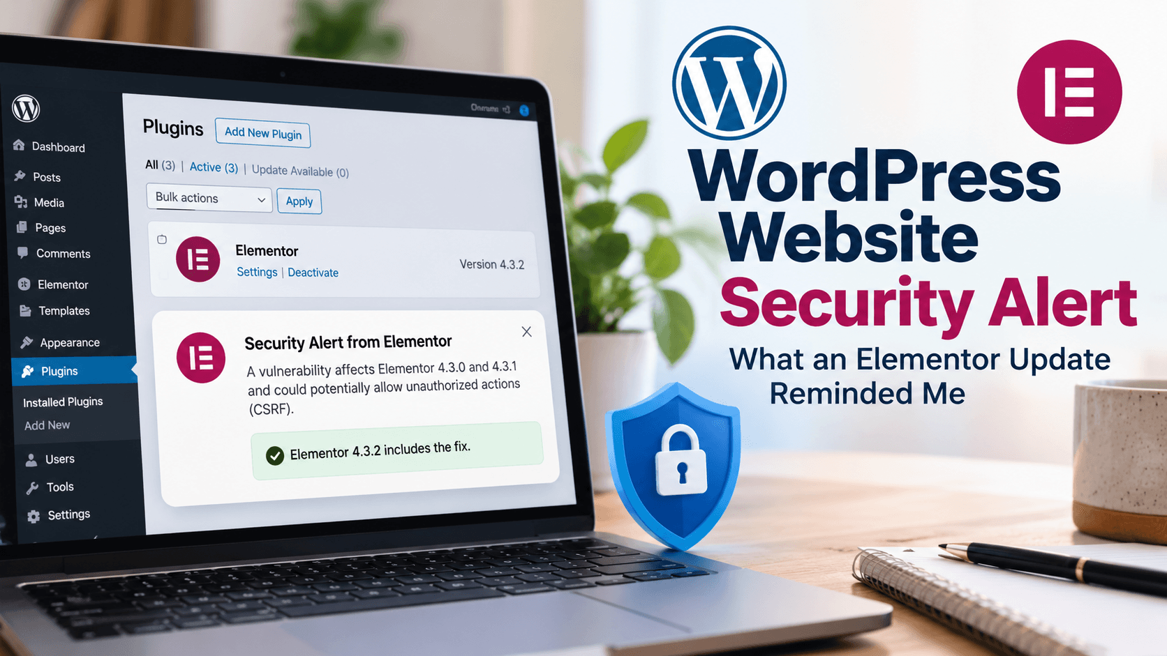 I Received a WordPress Website Security Alert From Elementor: Here’s What I Did