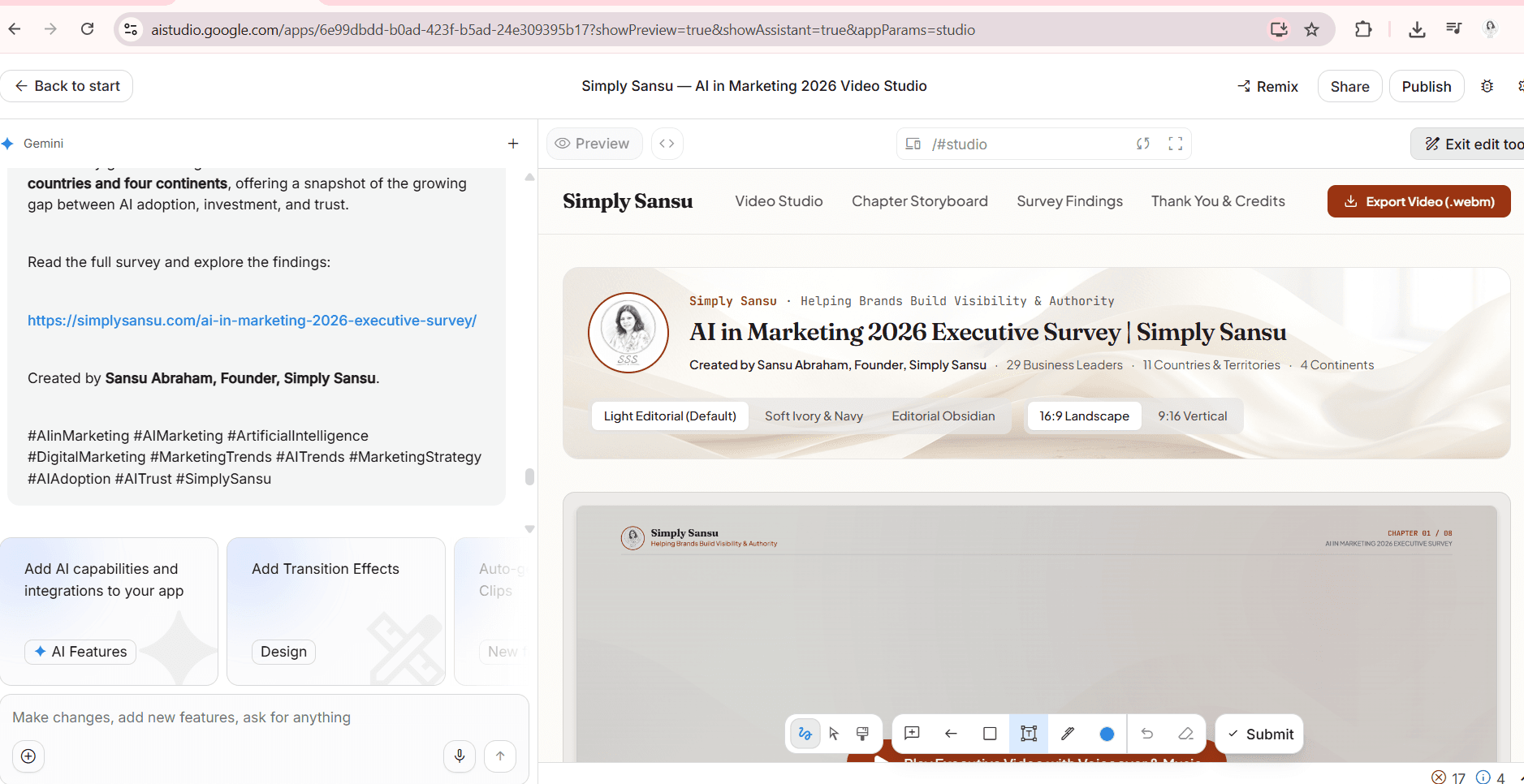 Google AI Studio Impressed Me: I Created an AI Video Version of My Survey With AI